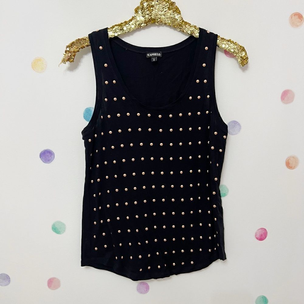 Gold Embellished Express Tank top